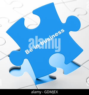 Finance concept: Be in business on puzzle background Stock Photo