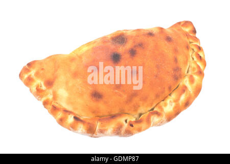 Traditional cornish pasty isolated on white Stock Photo