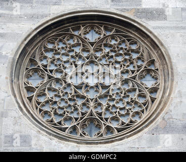 Rose window on St. Stephen’s Cathedral in Vienna Stock Photo