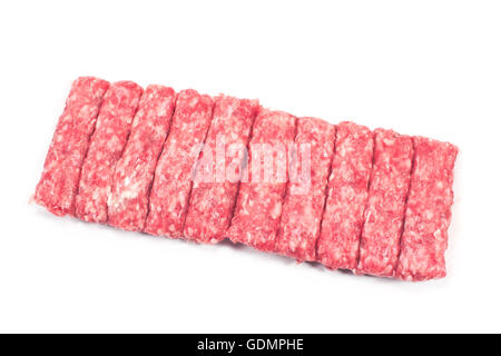 Raw kebab minced meat isolated on white Stock Photo