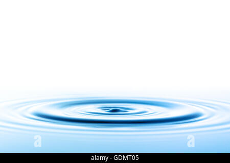 Waves in water after falling a drop Stock Photo