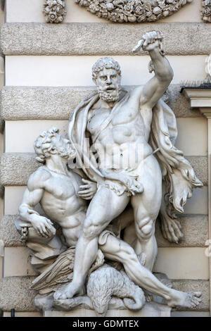 Hercules statue at the Royal Palace Hofburg in Vienna, Austria on October 10, 2014. Stock Photo
