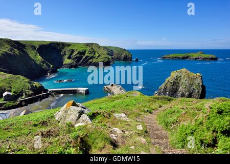 Mullion cove harbour Cornwall England UK Stock Photo