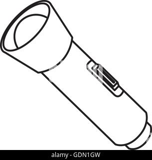 Flashlight bulb object icon vector illustration design Stock Vector