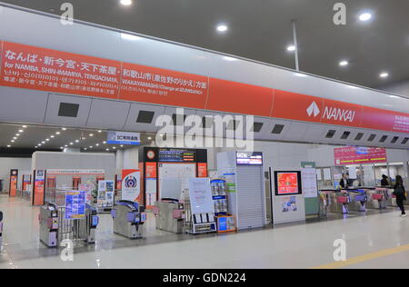 People travel at Kansai international airport train station in Osaka Japan. Stock Photo