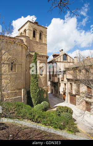 Segovia - The romanesque church Iglesia de San Nicolas Stock Photo