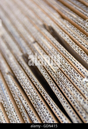 Brown corrugated cardboard useful as a background Stock Photo
