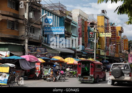 the city centre of chiang mai in the north of Thailand in Southeastasia. Stock Photo