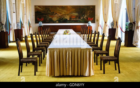 Antique view of Independence Palace interior, beautiful living room Stock Photo