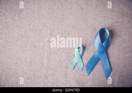 Light blue, sky blue ribbons toning background, Prostate Cancer Awareness,Achalasia awareness and Adrenocortical carcinoma aware Stock Photo