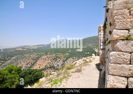 The Nimrod (Namrud) Fortress or Nimrod Castle is a medieval Muslim castle situated on the southern slopes of Mount Hermon, on a Stock Photo