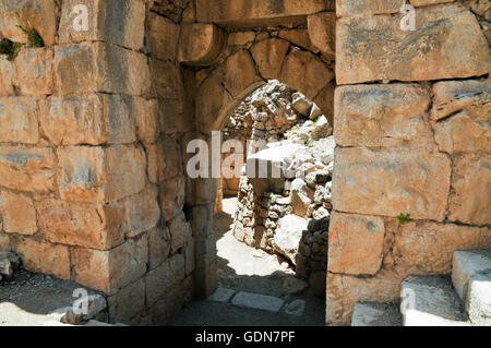 The Nimrod (Namrud) Fortress or Nimrod Castle is a medieval Muslim castle situated on the southern slopes of Mount Hermon, on a Stock Photo