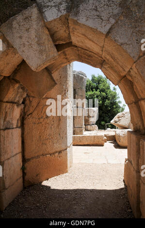 The Nimrod (Namrud) Fortress or Nimrod Castle is a medieval Muslim castle situated on the southern slopes of Mount Hermon, on a Stock Photo