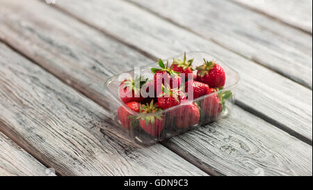 Strawberries in a container. Stock Photo