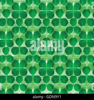 Four leaf clover shamrock luck vector background for card Stock Vector