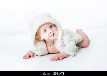 baby diaper girl isolated on white background Stock Photo