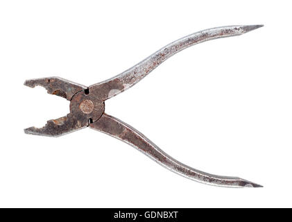 Plyers isolated on white background, rusty plier head Stock Photo - Alamy