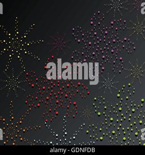 Dot flowers abstract vector background for poster Stock Vector