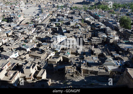Rooves of old town, Leh, Ladakh,  Jammu and Kashmir, India Stock Photo