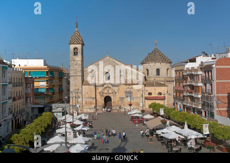 Parish church of San Mateo - 16th century and Plaza Nueva, Lucena, Cordoba province, Region of Andalusia, Spain, Europe Stock Photo