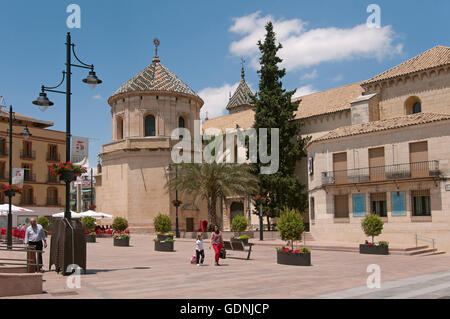 Parish church of San Mateo - 16th century and Plaza of San Miguel, Lucena, Cordoba province, Region of Andalusia, Spain, Europe Stock Photo