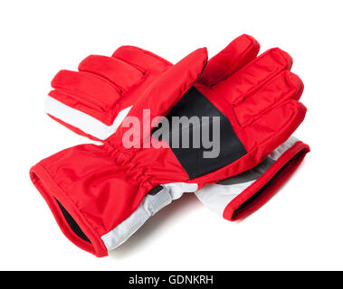 Winter ski gloves isolated on white background Stock Photo