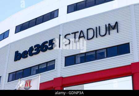 The bet365 Stadium, home ground of former English Premier League football club Stoke City, Stoke-on-Trent, Staffordshire England UK Stock Photo