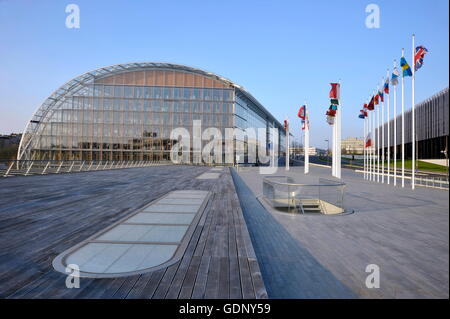 geography / travel, Luxembourg, Luxembourg, Kirchberg with administrative building of the European Union, Boulevard Konrad Adenauer, European Investment Bank /EIB/, Additional-Rights-Clearance-Info-Not-Available Stock Photo