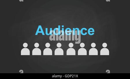 audience text concept with user icon symbol aligning on top of blackboard vector graphic Stock Vector