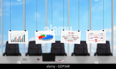 poster with chart hanging on a rope Stock Photo - Alamy