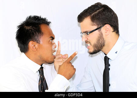 Two businessmen fighting Stock Photo