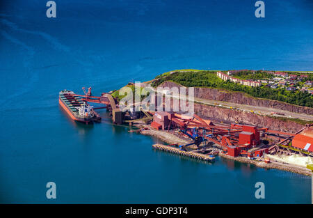 Alexandra P bulk ore carrier, moored at LKAB jetty, Narvik, Arctic Norway Stock Photo