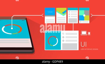 User interface design with mobile and layouts Stock Vector Image & Art ...