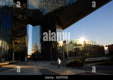 Mare Nostrum tower, head office of Gas Natural, by Enric Miralles and Benedetta Tagliabue, Barcelona,Spain Stock Photo