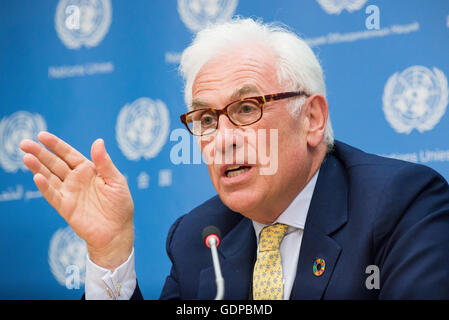 New York, United States. 19th July, 2016. International Chamber of Commerce Secretary General John Danilovich spoke at a press briefing entitled 'Business Engagement on the Sustainable Development Goals' at UN Headquarters in New York City. © Albin Lohr-Jones/Pacific Press/Alamy Live News Stock Photo