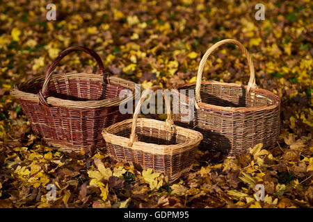 Hand made, willow baskets, Essex, England, Stock Photo