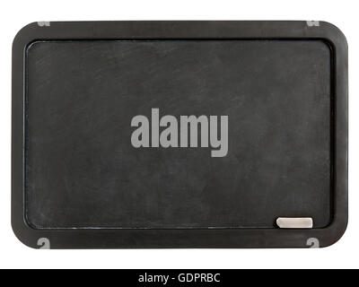 Black plastic whiteboard with chalk isolated on a white background Stock Photo