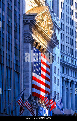 Stock Exchange in Wall street , New York City Stock Photo