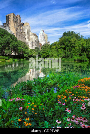 Central Park south in Manhattan, New York City Stock Photo