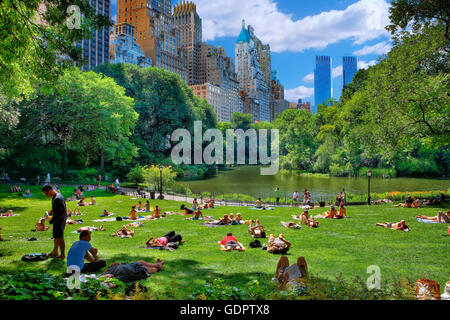 Central Park south in Manhattan, New York Stock Photo
