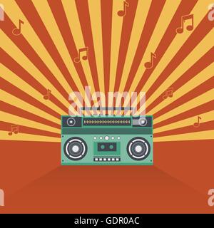 Boombox retro vintage style vector illustration Stock Vector Image ...