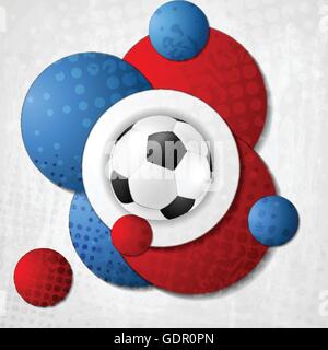 European Football Championship in France. Abstract background with circles colored in French flag. Vector Euro sport ball design Stock Vector