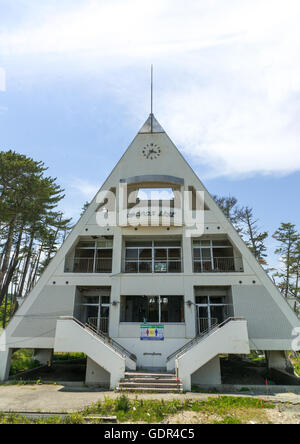 Abandoned marine house in the highly contaminated area after the daiichi nuclear power plant irradiation and the tsunami, Fukushima prefecture, Futaba, Japan Stock Photo