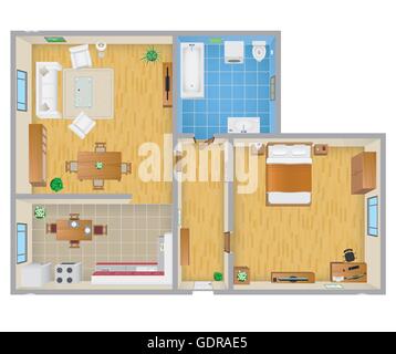 Detailed Apartment Plan Stock Vector