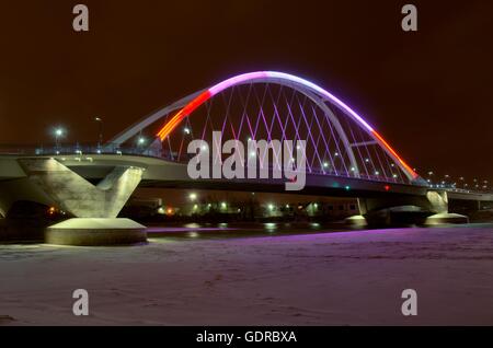 Lowry Avenue Bridge in Minneapolis, Minnesota at Night Stock Photo