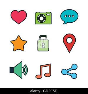 set of social media icons isolated icon design Stock Vector