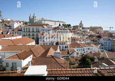 Tiled roofs of Lisbon Portugal Stock Photo