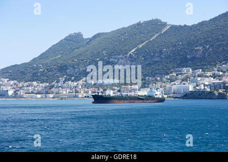 Oil chemical tanker ship Overseas Milos in Gibraltar Stock Photo