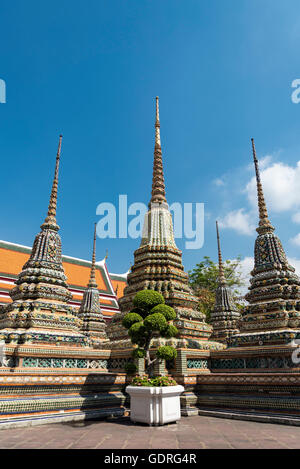 Phra Chedi Rai stupas at Wat Pho or Wat Po, temple, Bangkok, Thailand Stock Photo