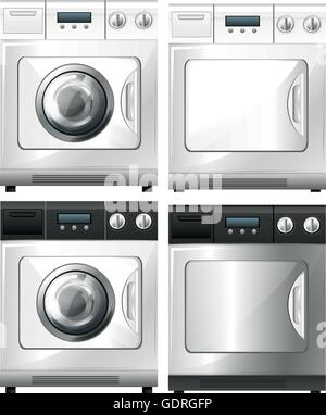 Washing machine and dryer machine illustration Stock Vector